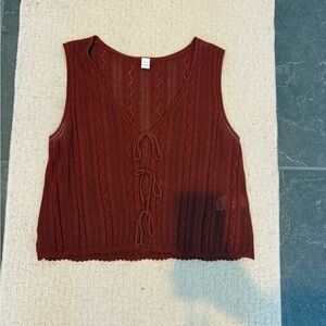 Old Navy Burgundy Lace-Up Tank Top